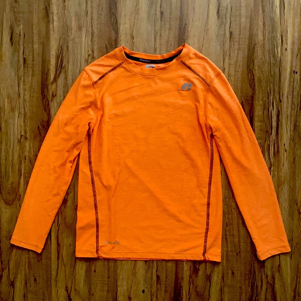 Russell Kids/Boy Orange Tee Shirt Long Sleeve - Size S(6-7)